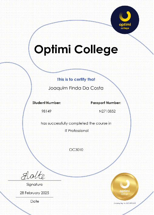 IT Professional Completion Optimi College